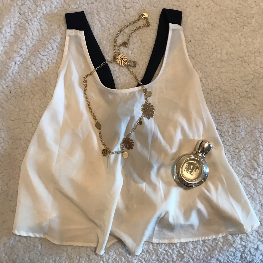 Mimi Chica Navy Bow Tie Tank Top Size Medium - Picture 2 of 6